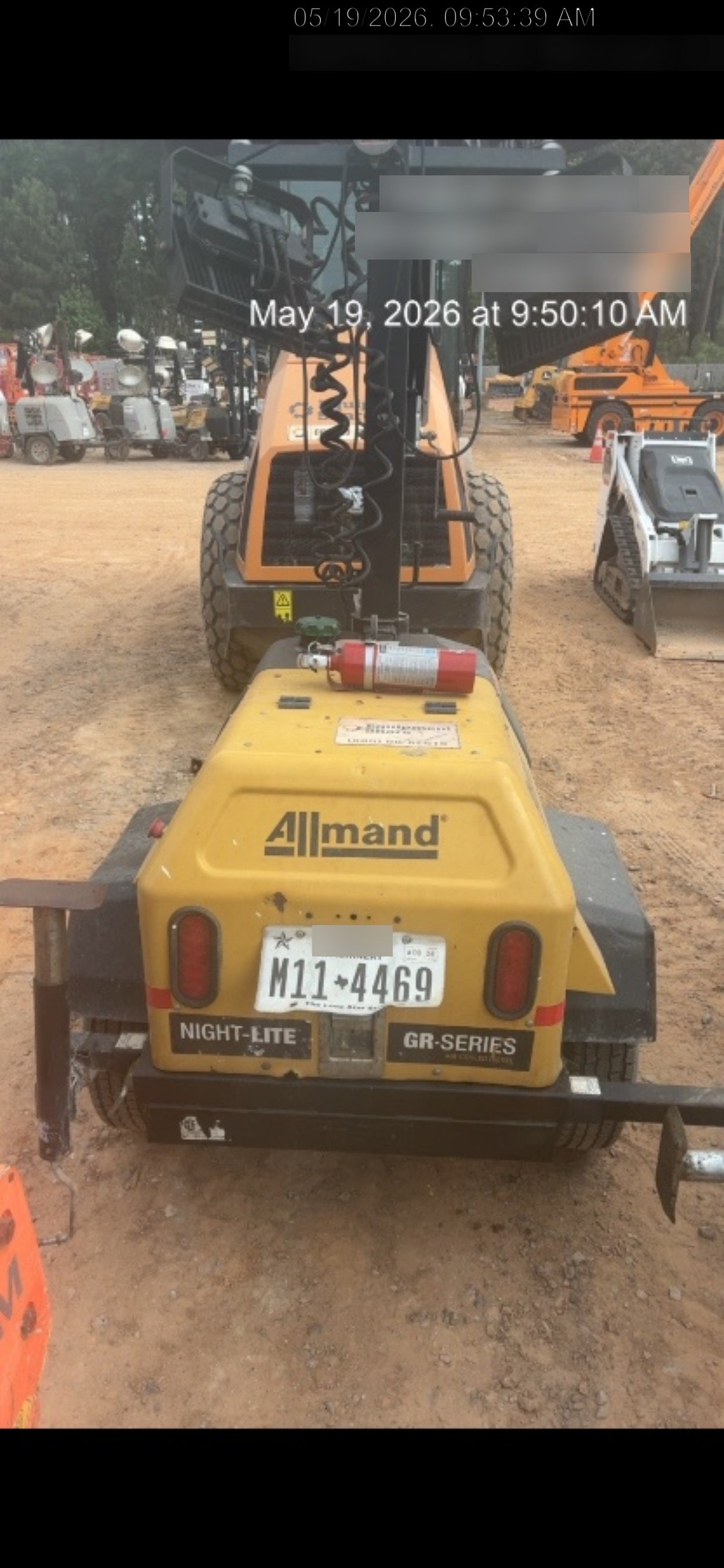 2022 Allmand NLV3GR (4) LED Light Fixture 350W, 23' Vertical Mast, 3kW Prime, Towable, Deep Sea L401, Leveling Jacks, Yanmar T4F 5.8hp