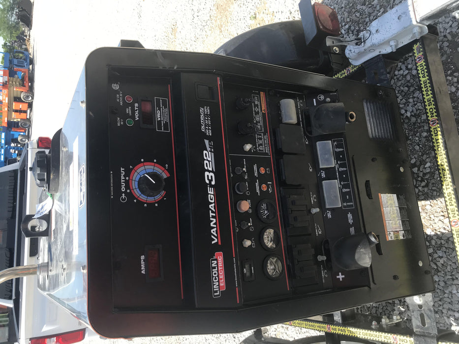 2019 Lincoln Electric Vantage 322 Ready-Pak 3, Two Wheel Trailer, Fender and Light Kit, Cable Rack