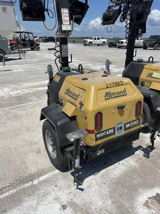 2022 Allmand NLV3GR (4) LED Light Fixture 350W, 23' Vertical Mast, 3kW Prime, Towable, Deep Sea L401, Leveling Jacks, Yanmar T4F 5.8hp