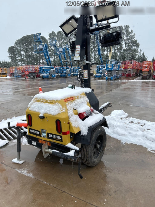 2021 Allmand NLV3GR (4) LED Light Fixture 350W, 23' Vertical Mast, 3kW Prime, Towable, Deep Sea L401, Leveling Jacks, Yanmar T4F 5.8hp