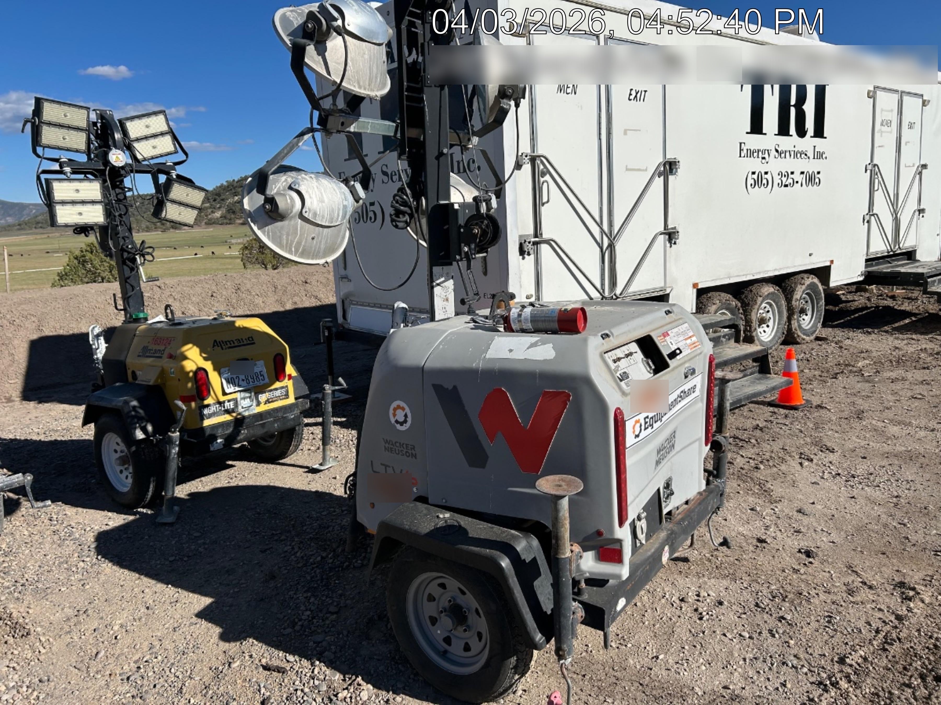 2019 Wacker Neuson LTV6L-MH Wacker Neuson LTV6L Mobile Light Tower w/Fuel Level Sensor Installed
