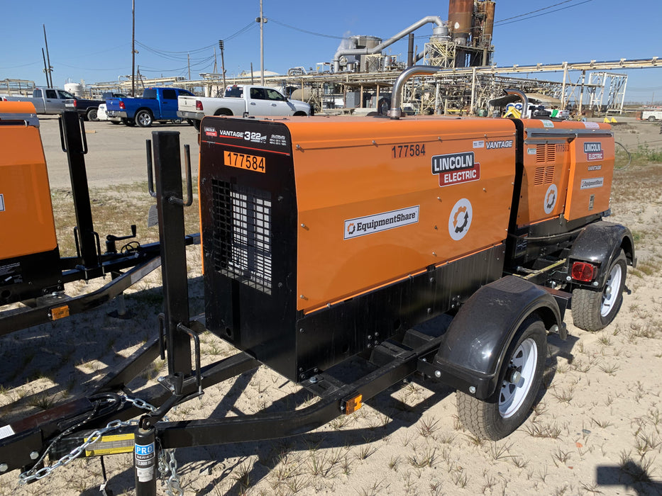 2021 Lincoln Electric Vantage 322 Vantage 322 Ready Pak 3 w/ Decals, ORANGE (includes trailer, cable rack, fender light kit) NO Telematics