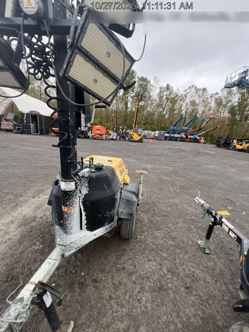 2022 Allmand NLV3GR (4) LED Light Fixture 350W, 23' Vertical Mast, 3kW Prime, Towable, Deep Sea L401, Leveling Jacks, Yanmar T4F 5.8hp