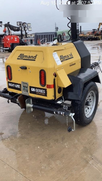 2022 Allmand NLV3GR (4) LED Light Fixture 350W, 23' Vertical Mast, 3kW Prime, Towable, ES Decals, T3