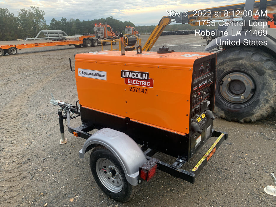 2022 Lincoln Electric LE400 Kubota V1505, Trlr, Cable Rack, Light Kit, ES Decals, T3