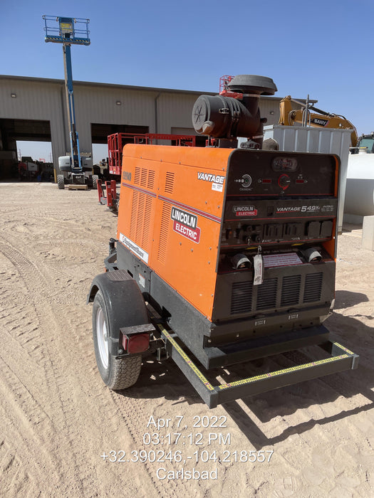 2021 Lincoln Electric Vantage 549X Ready Pak 3, ORANGE (includes trailer, cable rack, fender light kit)