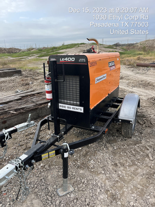 2022 Lincoln Electric LE400 Kubota V1505, Trlr, Cable Rack, Light Kit, ES Decals, T3