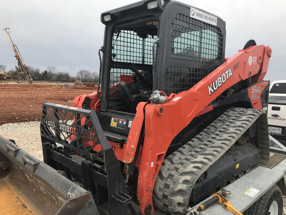 2019 Kubota SVL95-2S Cab/Heat/Air, Standard Tracks, Standard Flow, Hydraulic QC 80" HD Tooth Bucket