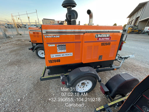 2021 Lincoln Electric Vantage 549X Ready Pak 3, ORANGE (includes trailer, cable rack, fender light kit)