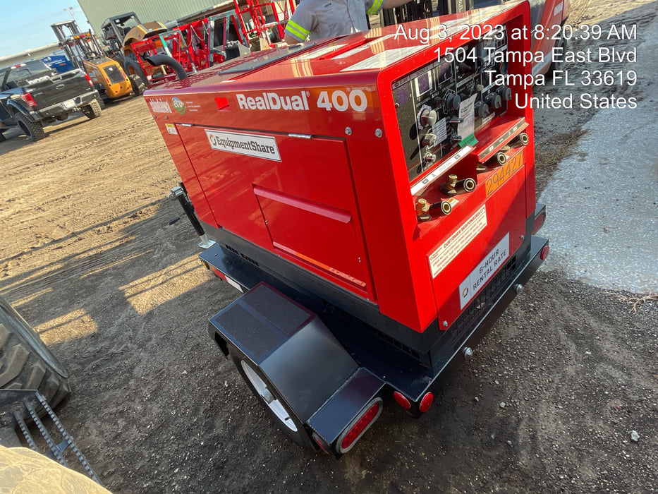 2023 Shindaiwa DGW400MDL Kubota D902 Engine, 23 HP, Dual Op Welder, Wire, Arc, Droop Stick, Tig, and CC Stick Functionality, Simulphase, 3 Phase and 1 Phase Gen Output, Single Axle NB Trlr, Slr Trckl Chrg 12V 12W, Fire Ext