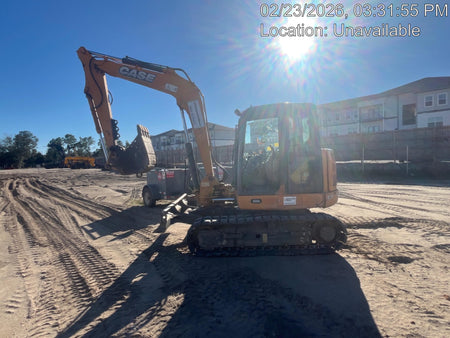2015 Case CX80C CLOSED CAB, A/C, RUBBER TRACKS PADS, 7'-2" ARM
