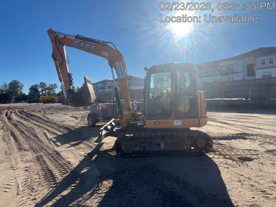 2015 Case CX80C CLOSED CAB, A/C, RUBBER TRACKS PADS, 7'-2" ARM