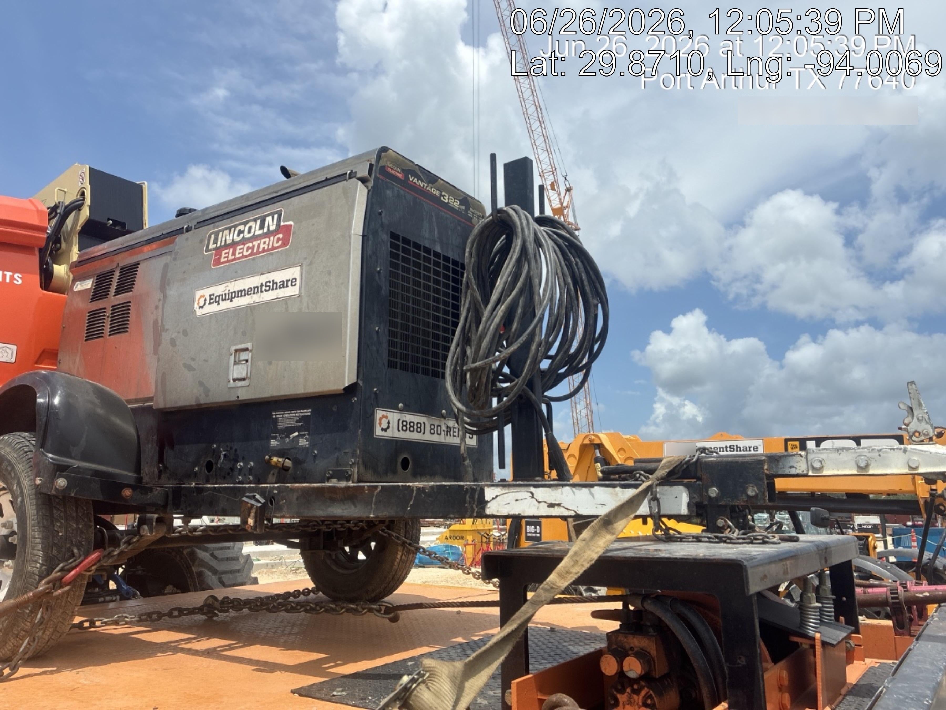 2019 Lincoln Electric Vantage 322 Ready-Pak 3, Two Wheel Trailer, Fender and Light Kit, Cable Rack