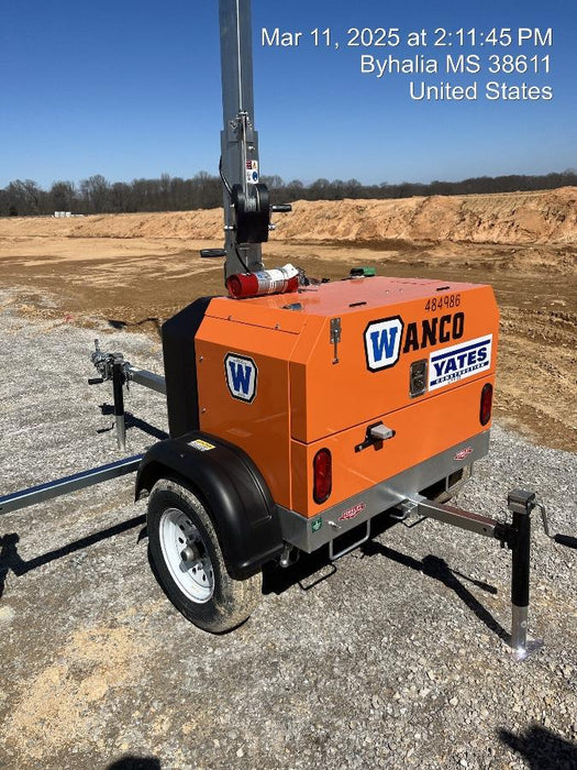 2025 Wanco WLTT-4MM4K Diesel, Mitsubishi L2E, 9.0HP @1800 rpm, Deep Sea Controller, Shore Power Plug, Auto Start, (4) 350W LED Floodlights, 4kW Generator, 60 Gal Fuel Tank, 2" Ball, T3