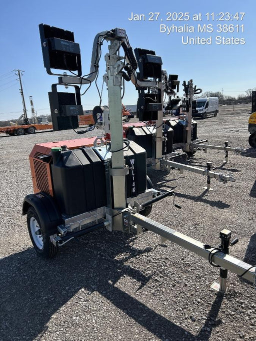 2025 Wanco WLTT-4MM4K Diesel, Mitsubishi L2E, 9.0HP @1800 rpm, Deep Sea Controller, Shore Power Plug, Auto Start, (4) 350W LED Floodlights, 4kW Generator, 60 Gal Fuel Tank, 2" Ball, T3