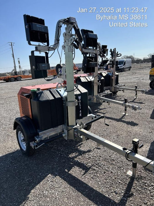 2025 Wanco WLTT-4MM4K Diesel, Mitsubishi L2E, 9.0HP @1800 rpm, Deep Sea Controller, Shore Power Plug, Auto Start, (4) 350W LED Floodlights, 4kW Generator, 60 Gal Fuel Tank, 2" Ball, T3