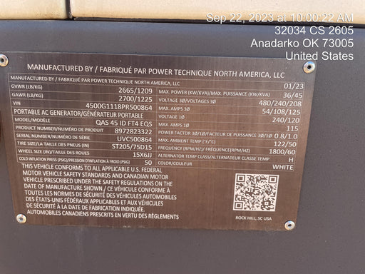 2023 ATLAS COPCO QAS45 CWK