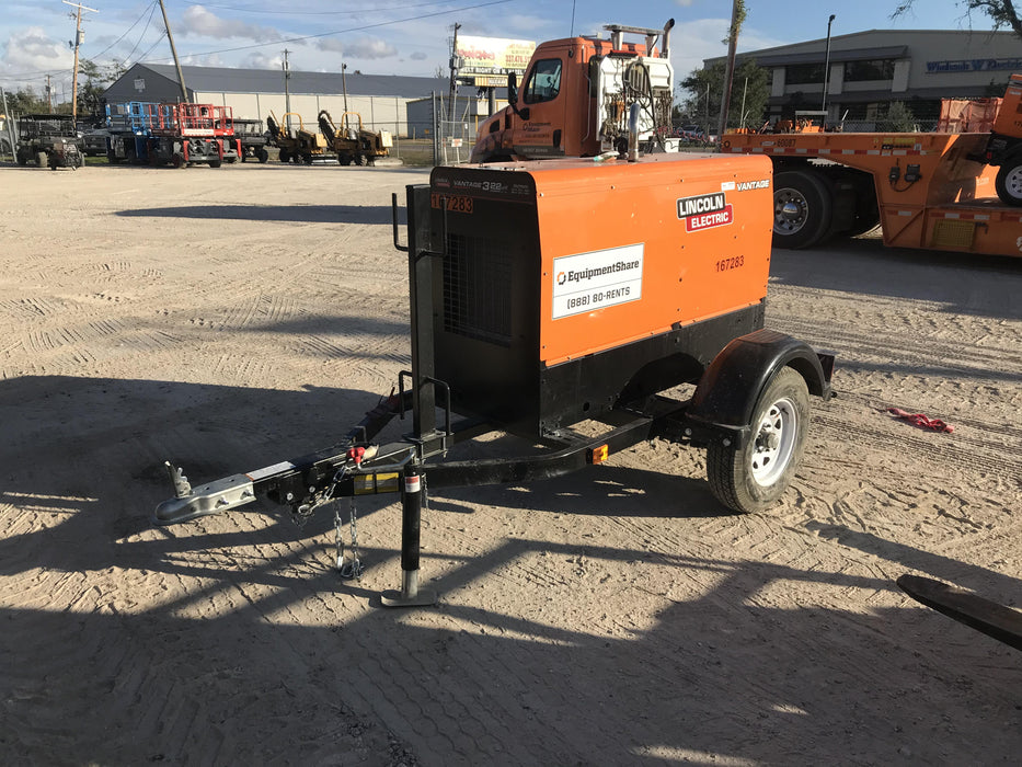 2021 Lincoln Electric Vantage 322 Vantage 322 Ready Pak 3 w/ Decals, ORANGE (includes trailer, cable rack, fender light kit) NO Telematics