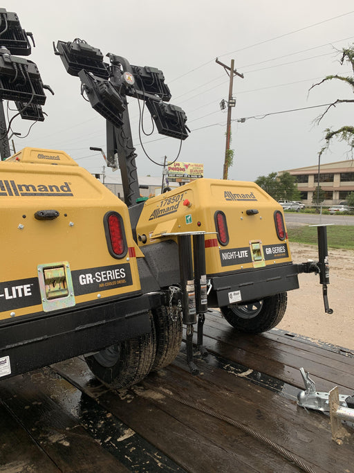 Allmand NLV3GR (4) LED Light Fixture 350W, 23' Vertical Mast, 3kW Prime, Towable, Deep Sea L401, Leveling Jacks, Yanmar T4F 5.8hp