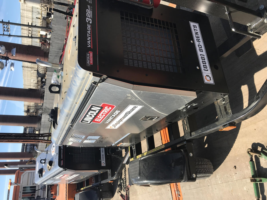 2019 Lincoln Electric Vantage 322 Welder Ready-Pak 3, Two wheel trailer, Fender and Light kit, Cable Rack
