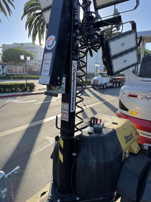 2021 Allmand NLV3GR (4) LED Light Fixture 350W, 23' Vertical Mast, 3kW Prime, Towable, Deep Sea L401, Leveling Jacks, Yanmar T4F 5.8hp