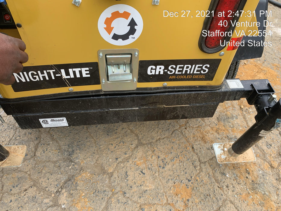 2021 Allmand NLV3GR (4) LED Light Fixture 350W, 23' Vertical Mast, 3kW Prime, Towable, Deep Sea L401, Leveling Jacks, Yanmar T4F 5.8hp