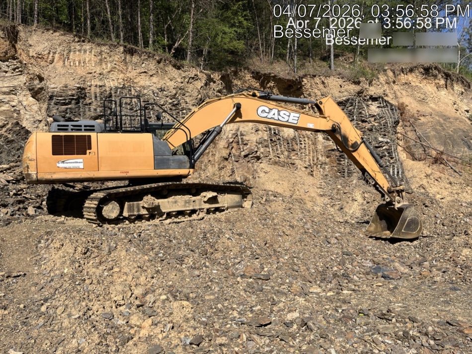 2015 Case CX350D CAB A/C, 13'-3" ARM, STEEL TRACKS, THUMB