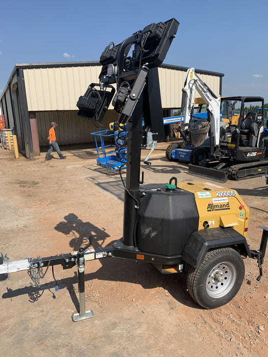 2022 Allmand NLV3GR (4) LED Light Fixture 350W, 23' Vertical Mast, 3kW Prime, Towable, Deep Sea L401, Leveling Jacks, Yanmar T4F 5.8hp