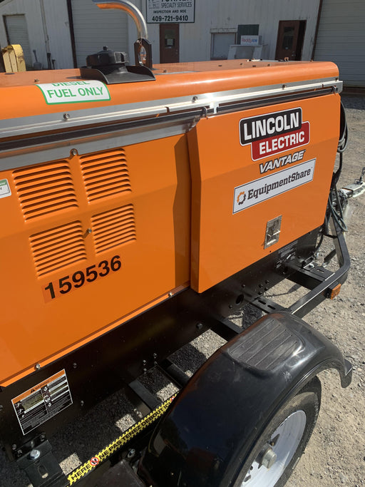 2021 Lincoln Electric Vantage 322 Vantage 322 Ready Pak 3 w/ Decals, ORANGE (includes trailer, cable rack, fender light kit) NO Telematics