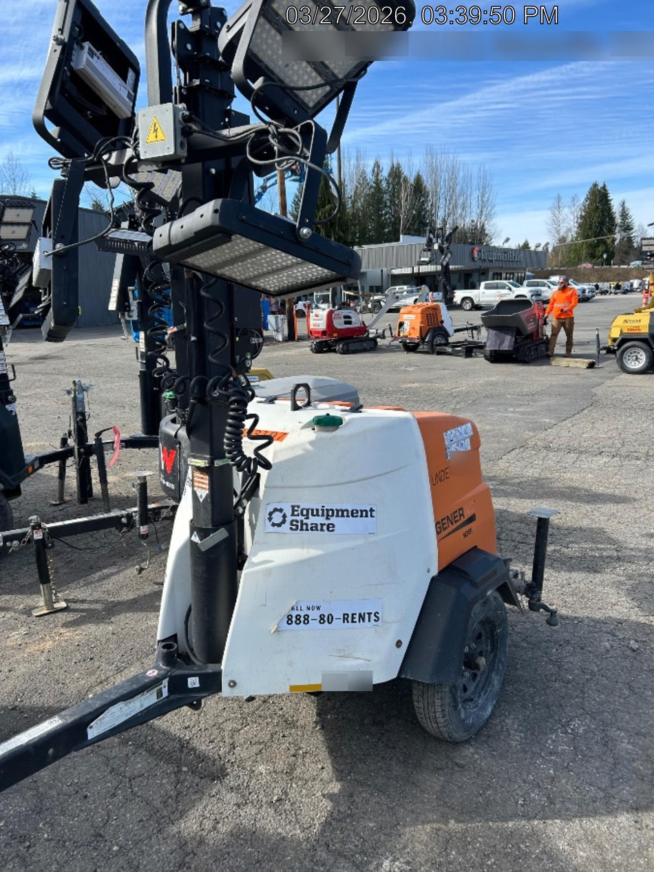 2023 Generac MLT2 Diesel, Flex Switch 120V Input, Powerzone Controller, (4) 320W LED Lights, 4kW Generator, 39.9 Gal Fuel Tank, 2" Ball, T3
