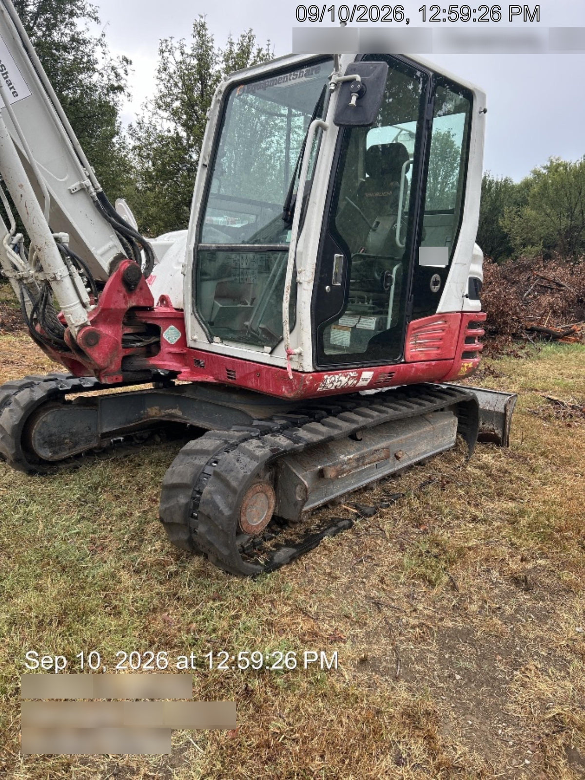 2019 Takeuchi TB290 Cab/Heat/AC Rubber tracks, Dozer blade, Travel alarm, Auxiliary hydraulics w/Manual QC, Hydraulic thumb, 18", 24", and 36" Buckets
