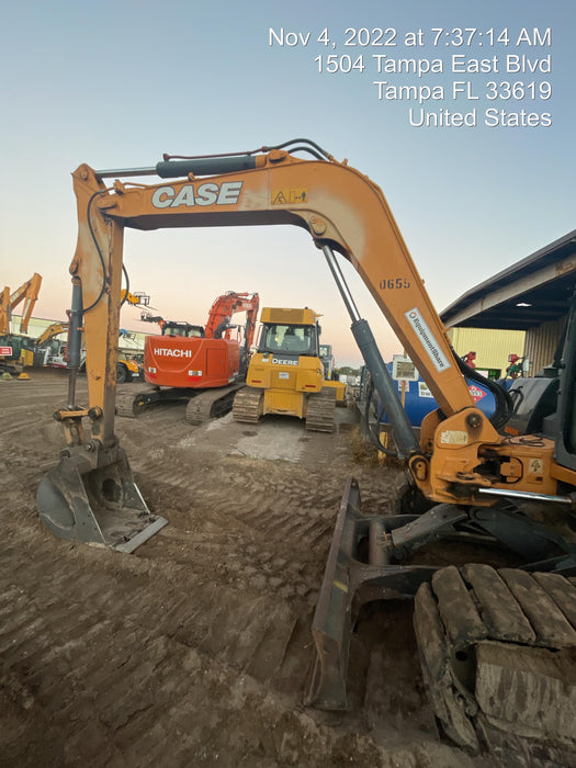 2015 Case CX80C CLOSED CAB, A/C, RUBBER TRACKS PADS, 7'-2" ARM