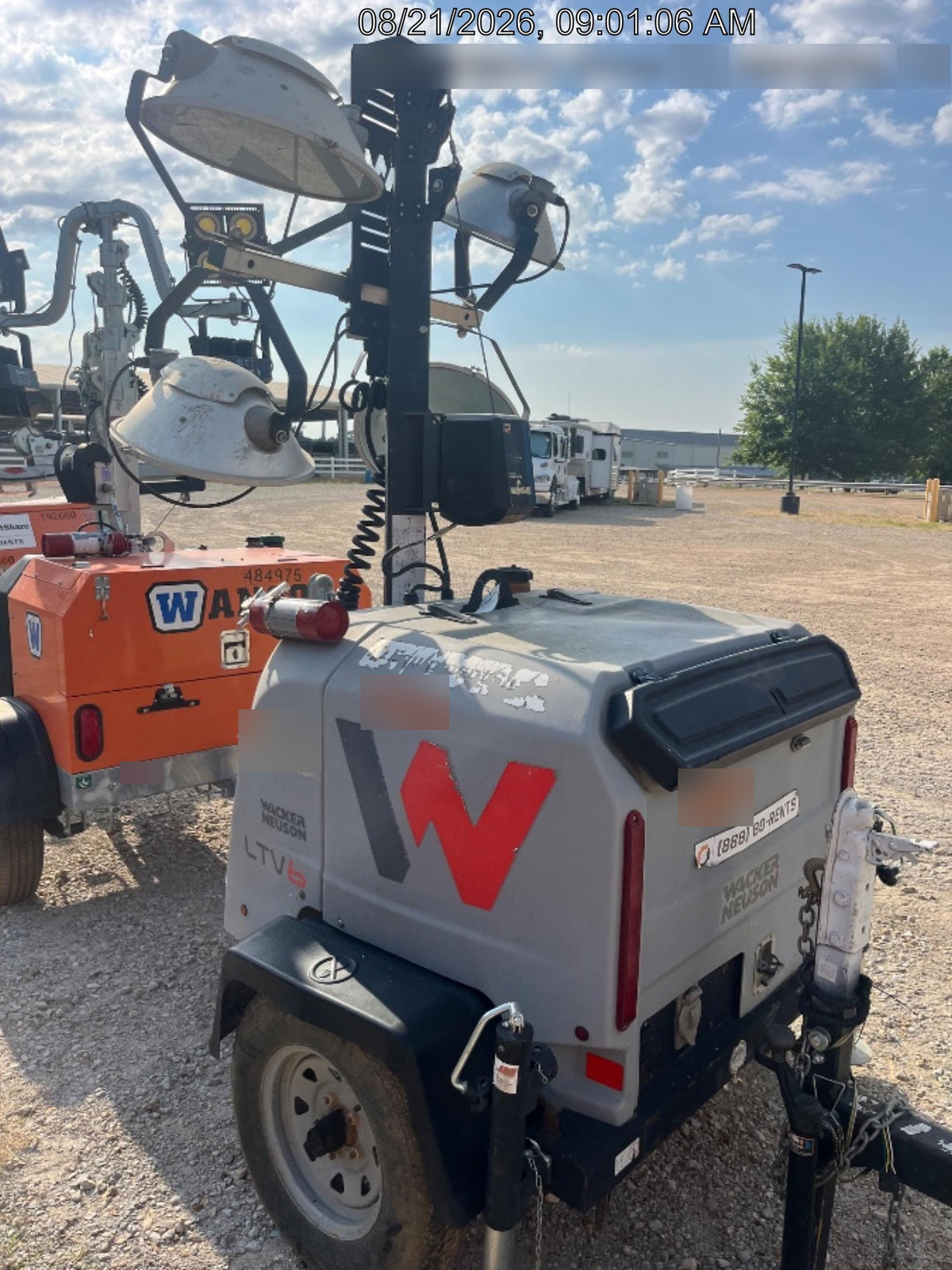 Wacker Neuson LTV6K-MH Power mast, 1100W MH, Fuel Sensors, Wiring Harness