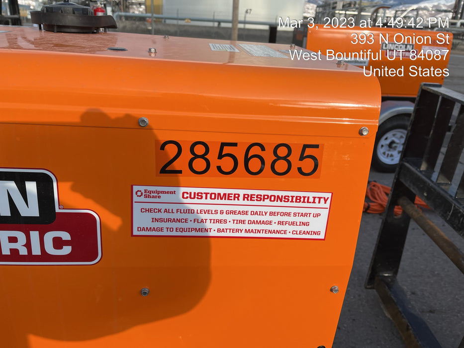 2022 Lincoln Electric LE400 Kubota V1505, Trlr, Cable Rack, Light Kit, ES Decals, T3