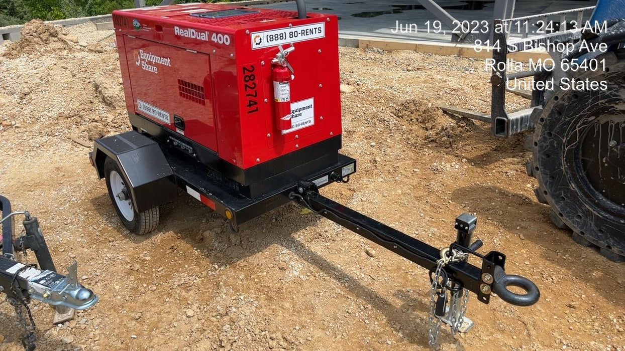 2022 Shindaiwa DGW400MDL Kubota D902 Engine, 23 HP, Dual Op Welder, Wire, Arc, Droop Stick, Tig, and CC Stick Functionality, Simulphase, 3 Phase and 1 Phase Gen Output, Single Axle NB Trlr, Slr Trckl Chrg 12V 12W, Fire Ext