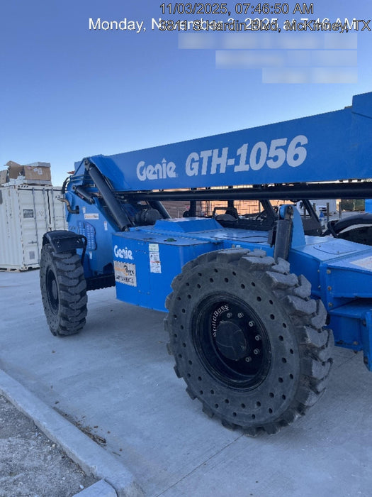 2018 Genie GTH-1056 Genie GTH-1056 w/Open ROPS, Solid Tires, Work Light/Beacon, 60" Carriage and Forks