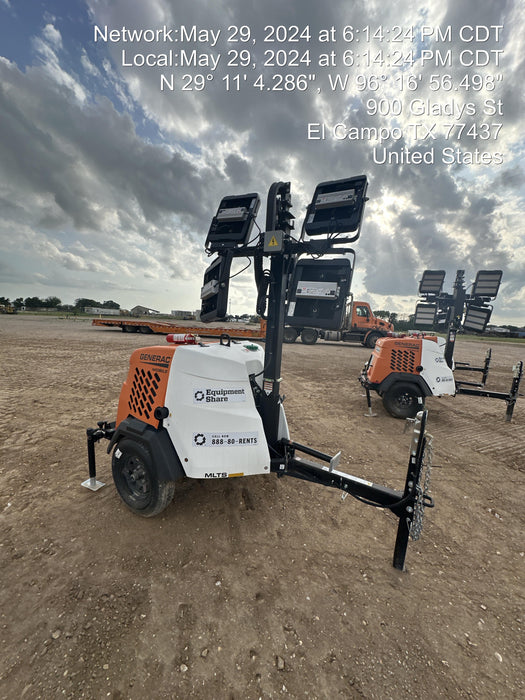 2024 Generac MLT2 Diesel, Flex Switch 120V Input, Powerzone Controller, 
(4) 320W LED Lights, 4kW Generator, 39.9 Gal Fuel Tank, 2" Ball, T3