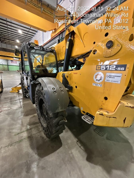2020 JCB 512-56 Cab/Heat/Air, 109Hp, Solid Tires, Work Lights, Beacon, Aux Hydraulics, Back up Alarm, Lifting Eye, ES Decals