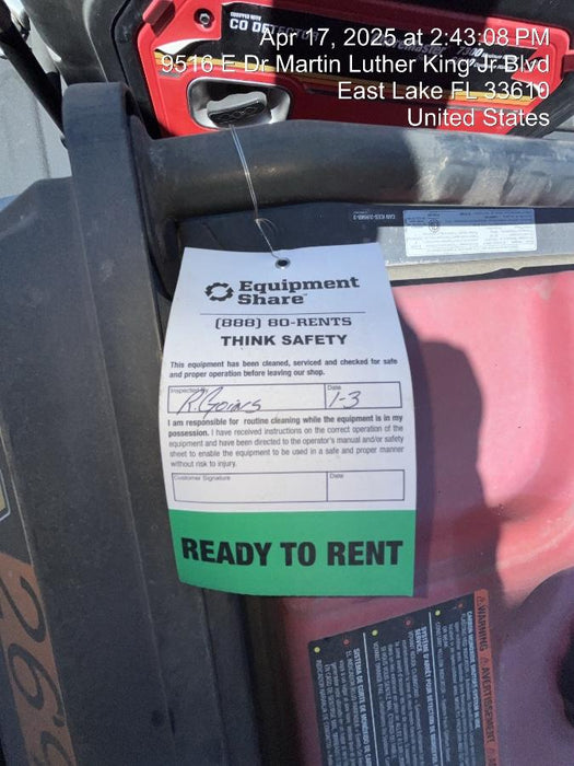 2022 Mi-T-M GEN-8000-IMM1E 7300W, (2) 120V Outlets, GFCI, Inverter