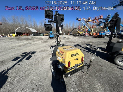 2022 Allmand NLV3GR (4) LED Light Fixture 350W, 23' Vertical Mast, 3kW Prime, Towable, Deep Sea L401, Leveling Jacks, Yanmar T4F 5.8hp