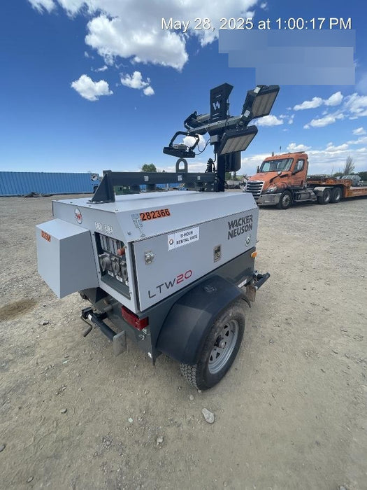 2022 Wacker Neuson LTW20Z1 Isuzu Dsl. Engine, 23' Mast, (4) 300W LED Lights, CWK, Programmable Dawn to Dusk, 360 Deg. Rotation, 57 Gal. Tank, Trailer Mounted