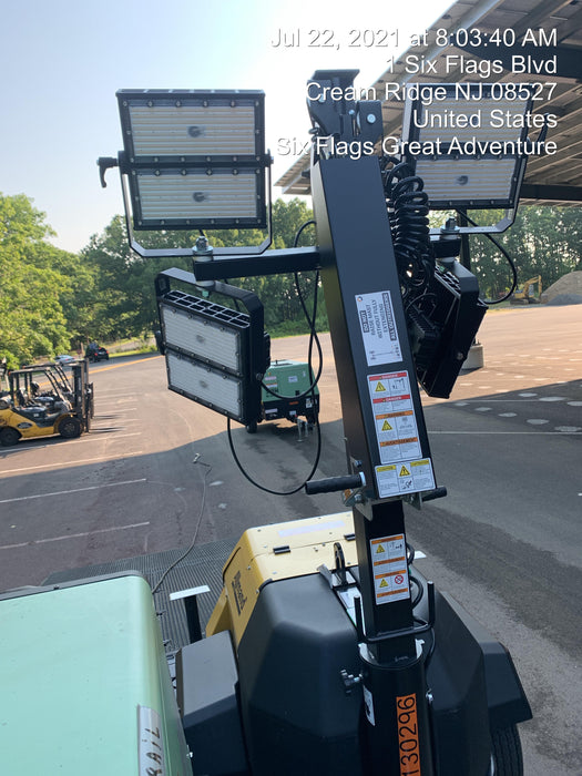 2021 Allmand NLV3GR (4) LED Light Fixture 350W, 23' Vertical Mast, 3kW Prime, Towable, Deep Sea L401, Leveling Jacks, Yanmar T4F 5.8hp