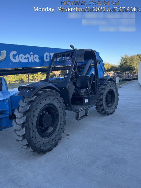 2018 Genie GTH-1056 Genie GTH-1056 w/Open ROPS, Solid Tires, Work Light/Beacon, 60" Carriage and Forks