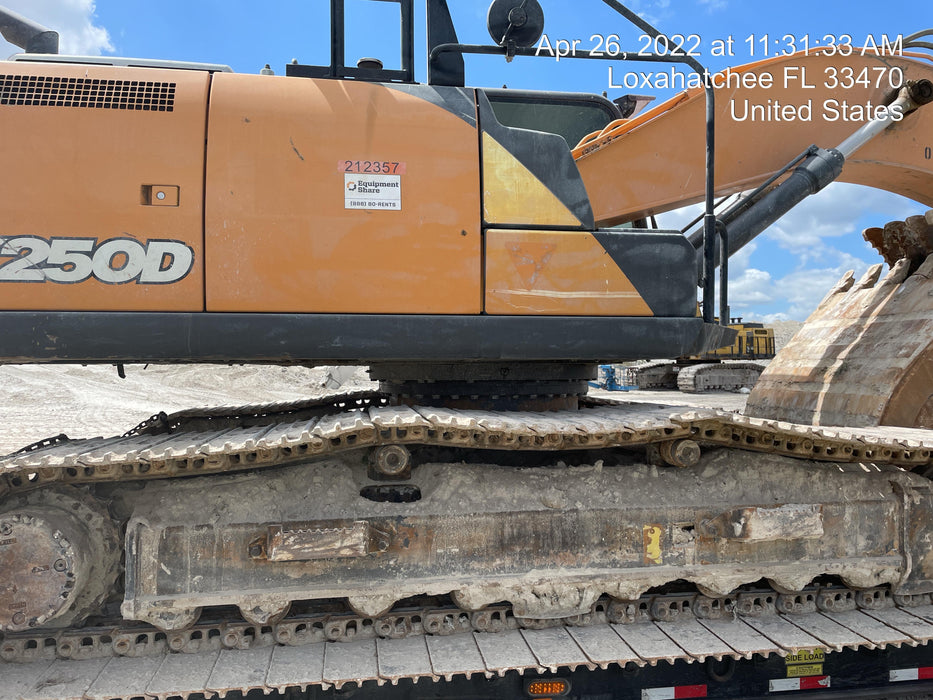 2015 Case CX350D CAB A/C, 13'-3" ARM, STEEL TRACKS, THUMB