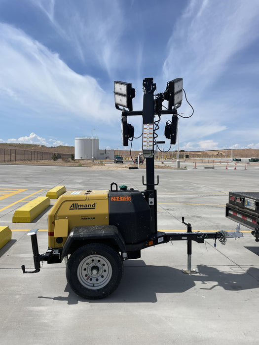 2022 Allmand NLV3GR (4) LED Light Fixture 350W, 23' Vertical Mast, 3kW Prime, Towable, ES Decals, T3