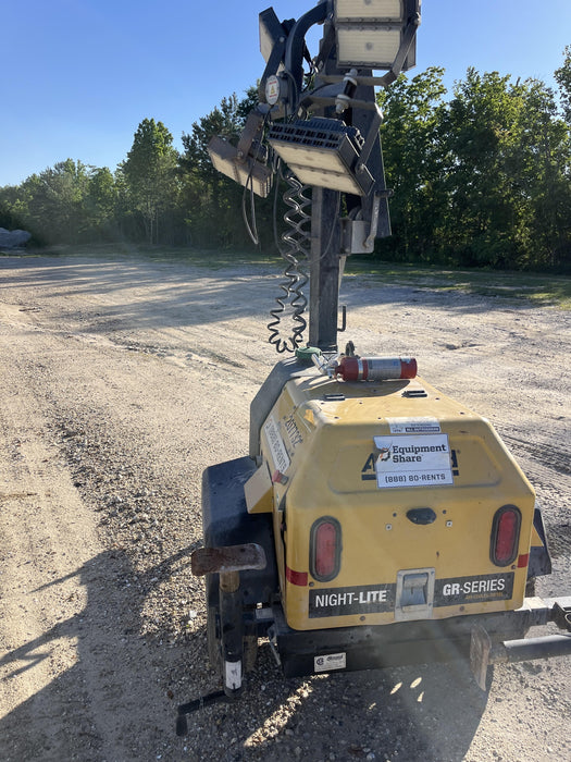 2022 Allmand NLV3GR (4) LED Light Fixture 350W, 23' Vertical Mast, 3kW Prime, Towable, Deep Sea L401, Leveling Jacks, Yanmar T4F 5.8hp