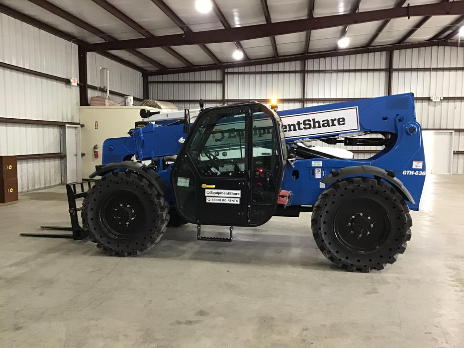2019 Genie GTH-636 Genie GTH-636 w/Enclosed Cab w/HVAC, Work Lights, Solid Tires, Beacon, 48" Carriage and Forks