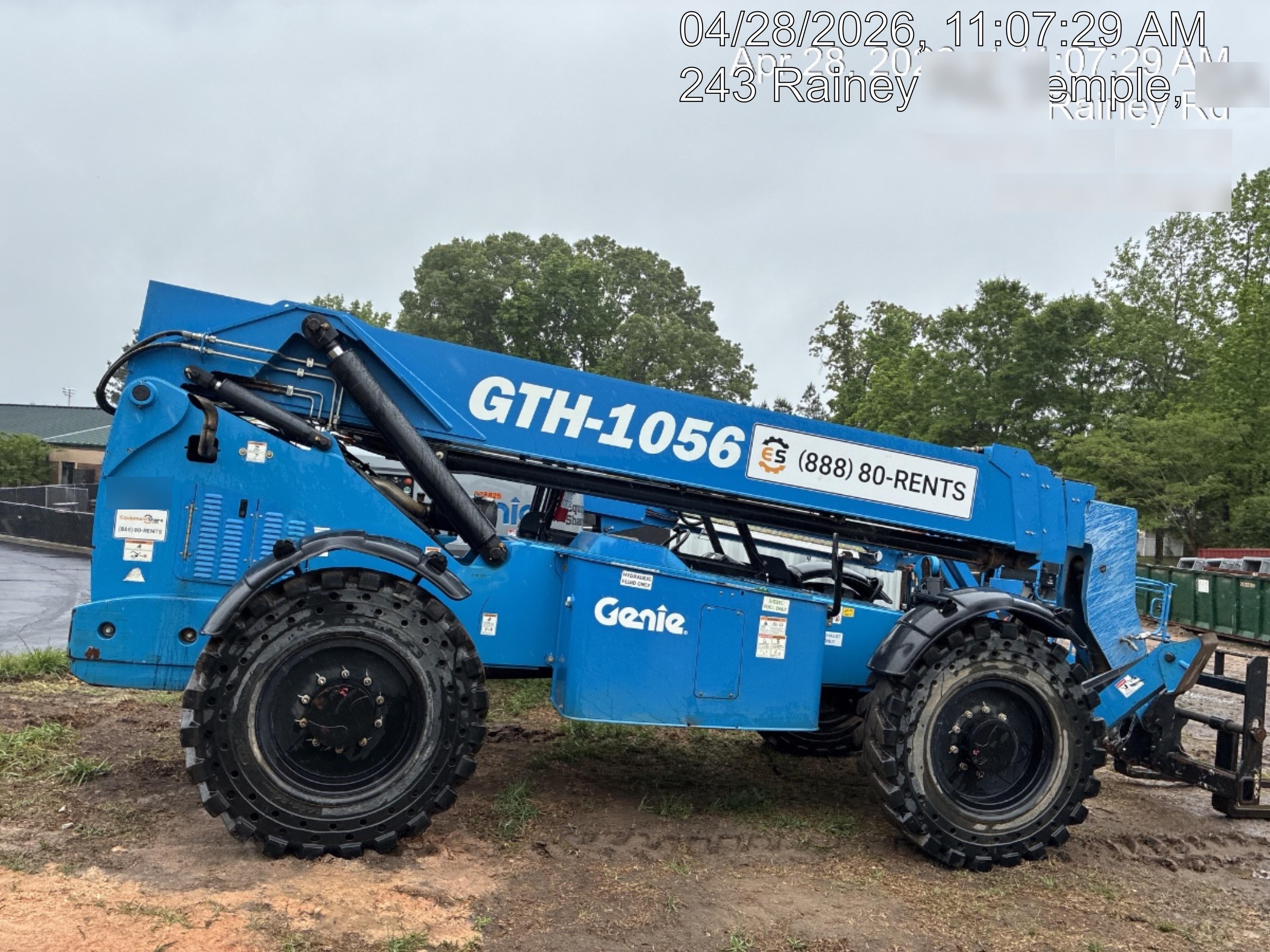 2019 Genie GTH-1056 Canopy, Solid RT Tires, LED Work Lights, Beacon 60" QA Carriage, 60" Forks
