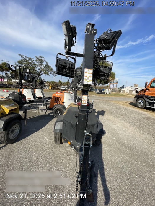 2022 Allmand NLV3GR (4) LED Light Fixture 350W, 23' Vertical Mast, 3kW Prime, Towable, Deep Sea L401, Leveling Jacks, Yanmar T4F 5.8hp