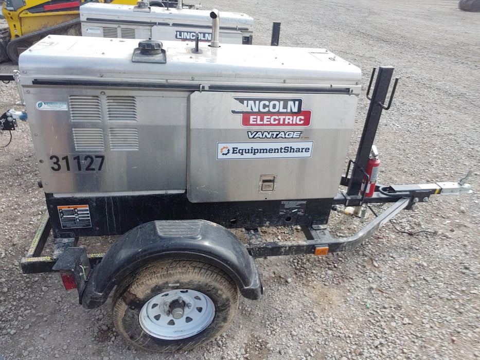2019 Lincoln Electric Vantage 322 Welder Ready-Pak 3, Two wheel trailer, Fender and Light kit, Cable Rack